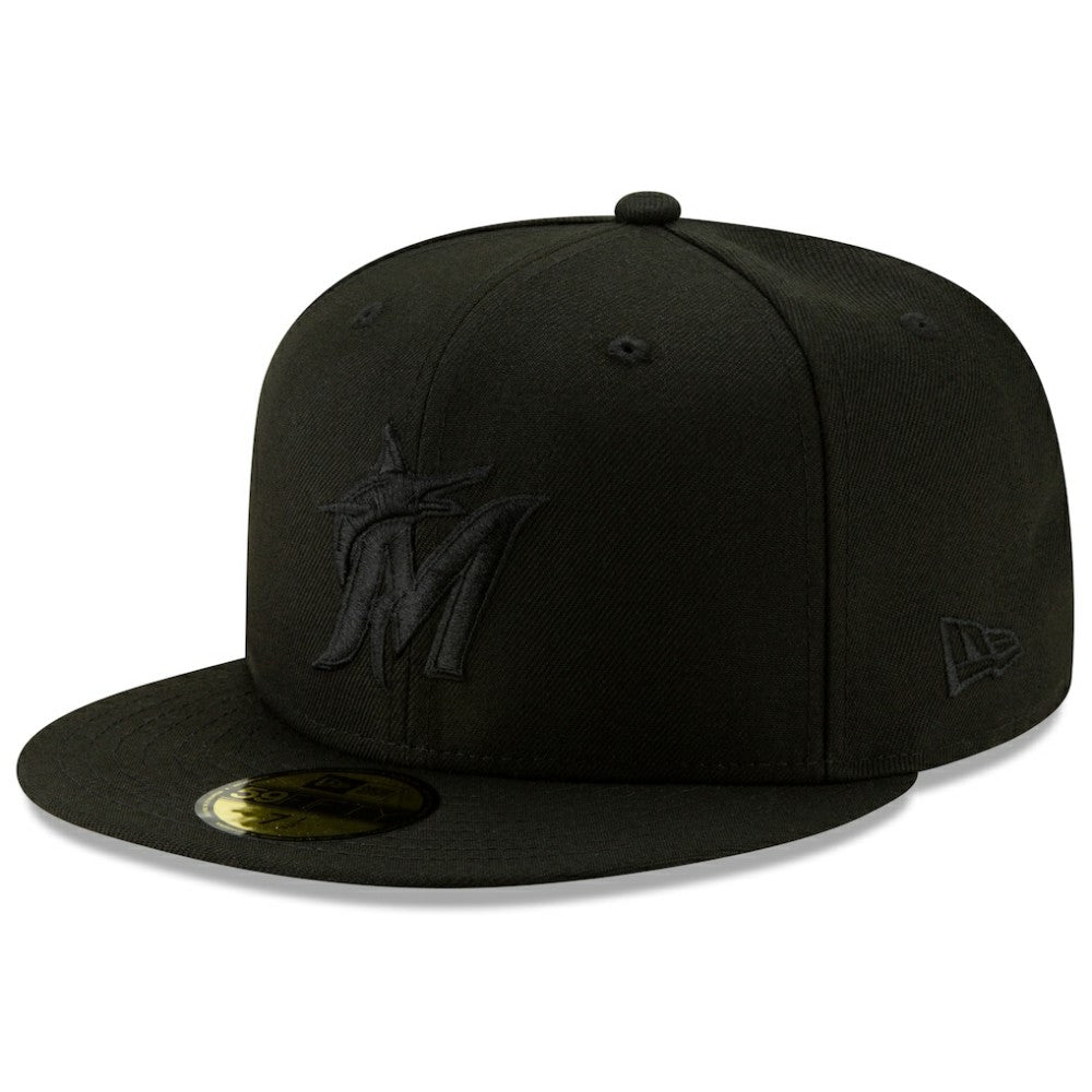 MLB Miami Marlins New Era 2019 Black-on-Black 59FIFTY Fitted Hat