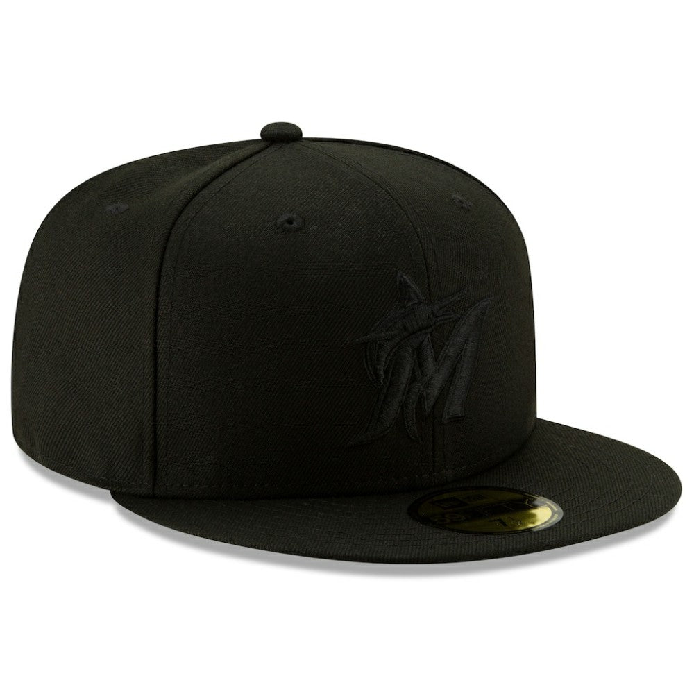 MLB Miami Marlins New Era 2019 Black-on-Black 59FIFTY Fitted Hat