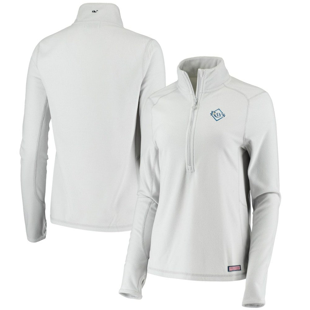 MLB Tampa Bay Rays Vineyard Vines Women's Performance Grid Half-Zip Pullover Top