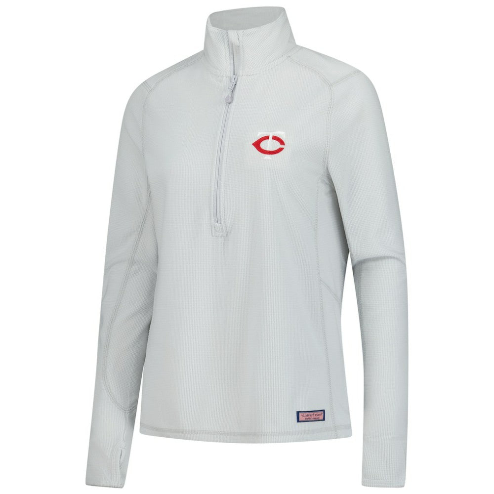 MLB Minnesota Twins Vineyard Vines Women's Performance Grid Half-Zip Pullover Top