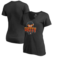 NHL Black Philadelphia Flyers Women's Go Gritty V-Neck T-Shirt