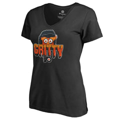 NHL Black Philadelphia Flyers Women's Go Gritty V-Neck T-Shirt