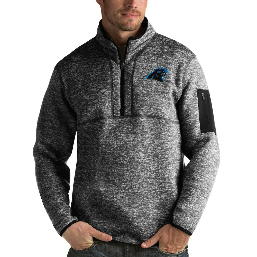 Antigua Fortune Quarter-Zip Pullover Jacket - Carolina Panthers