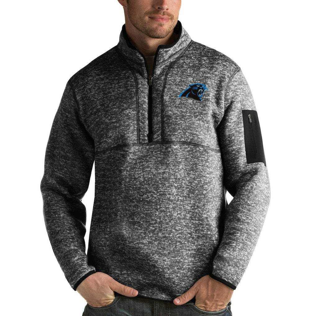 Antigua Fortune Quarter-Zip Pullover Jacket - Carolina Panthers