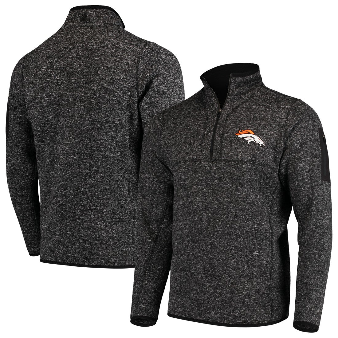 Antigua Fortune Quarter-Zip Pullover Jacket - Denver Broncos