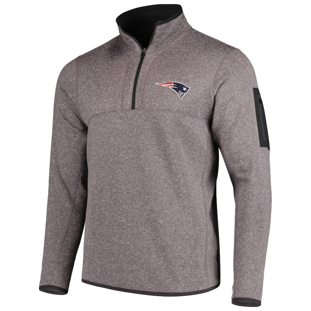Antigua Fortune Quarter-Zip Pullover Jacket - New England Patriots