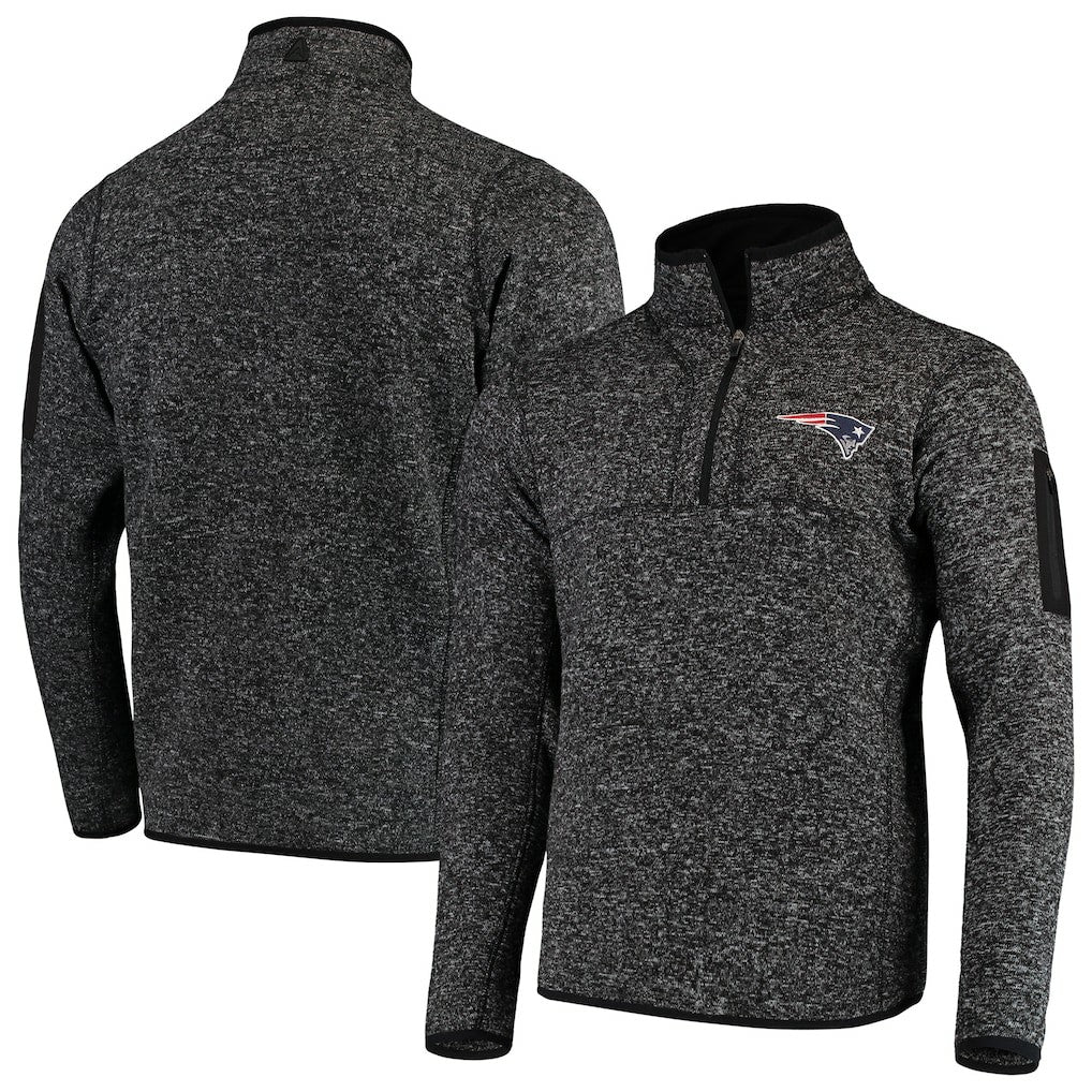 Antigua Fortune Quarter-Zip Pullover Jacket - New England Patriots