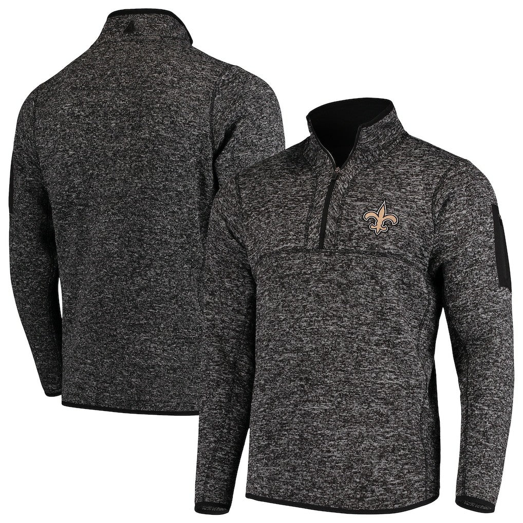 Antigua Fortune Quarter-Zip Pullover Jacket - New Orleans Saints