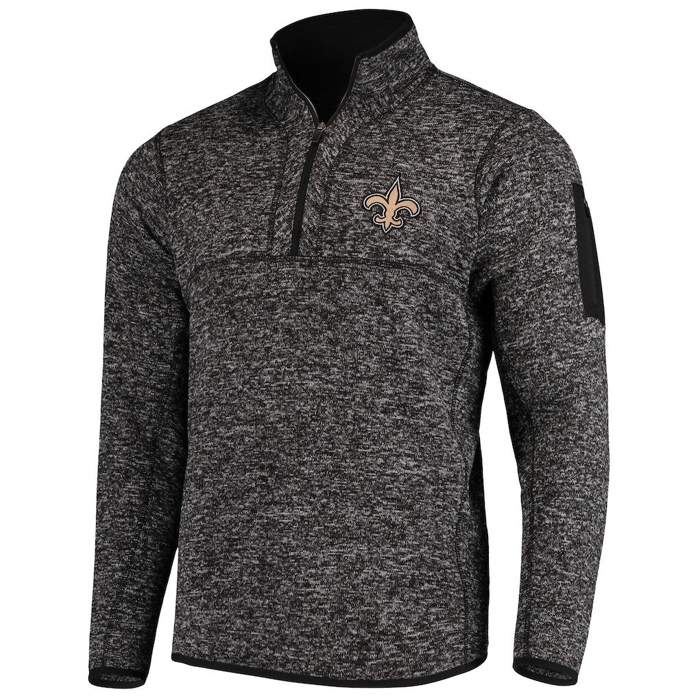 Antigua Fortune Quarter-Zip Pullover Jacket - New Orleans Saints