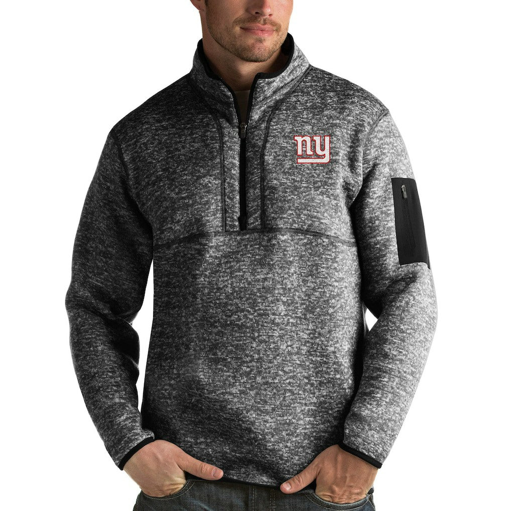 Antigua Fortune Quarter-Zip Pullover Jacket - New York Giants