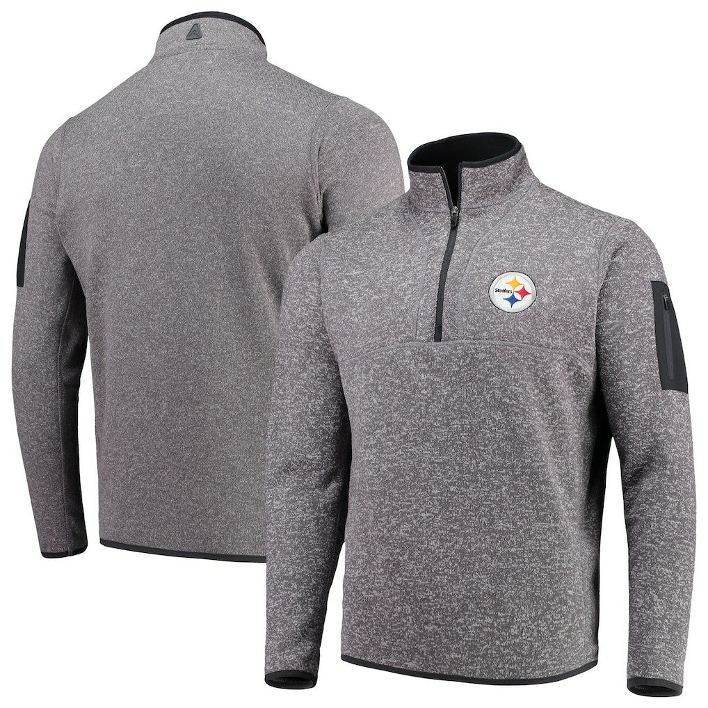 Antigua Fortune Quarter-Zip Pullover Jacket - Pittsburgh Steelers