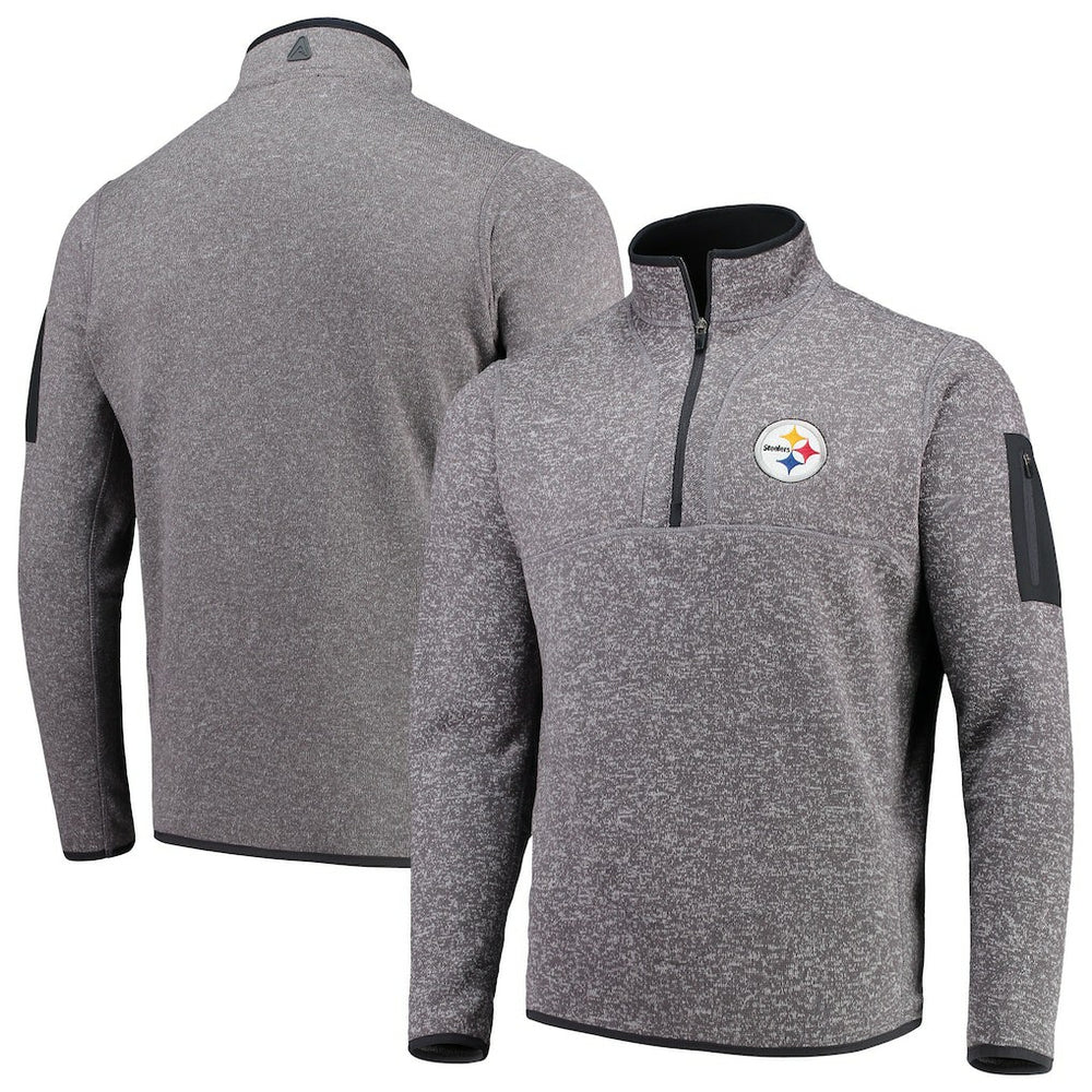 Antigua Fortune Quarter-Zip Pullover Jacket - Pittsburgh Steelers