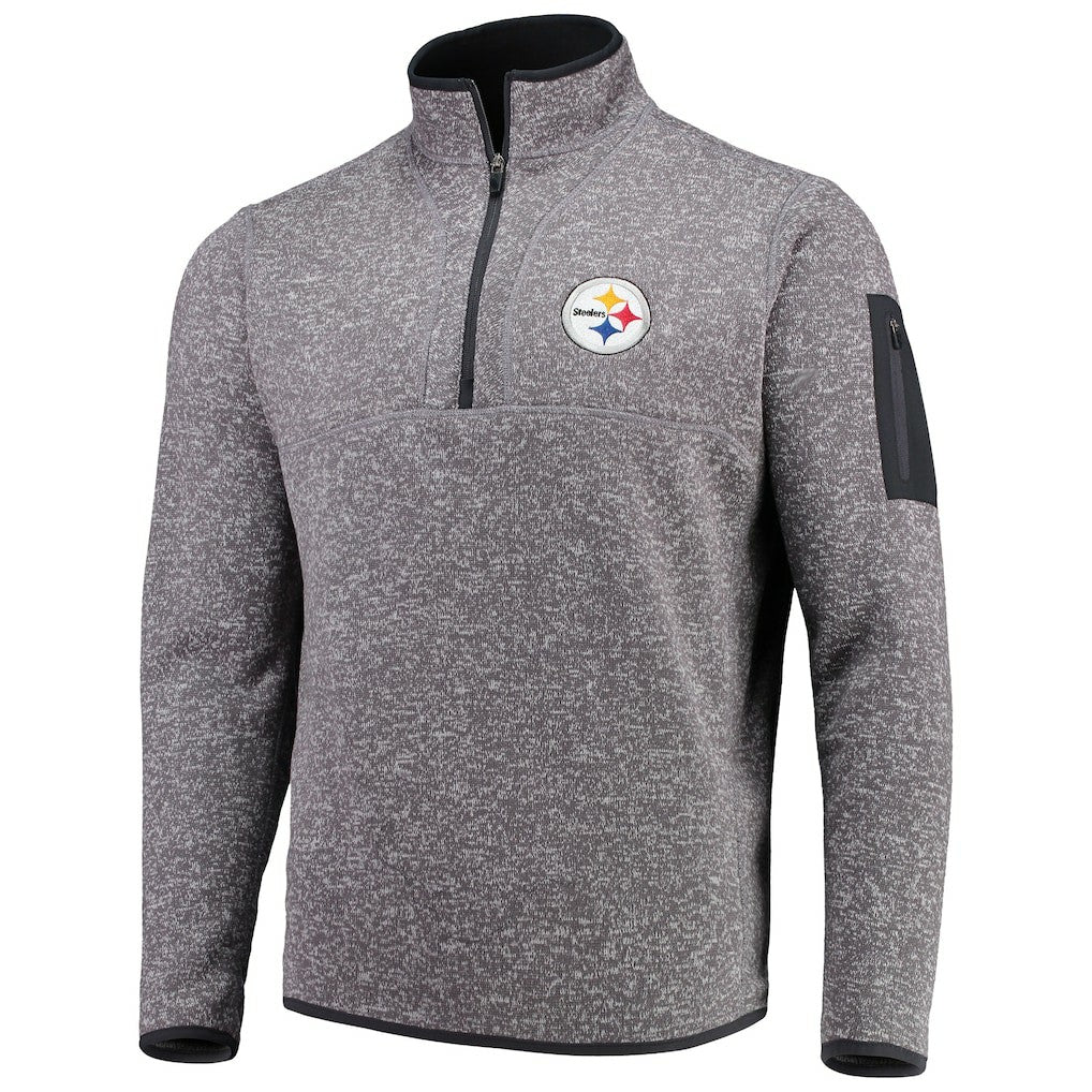 Antigua Fortune Quarter-Zip Pullover Jacket - Pittsburgh Steelers
