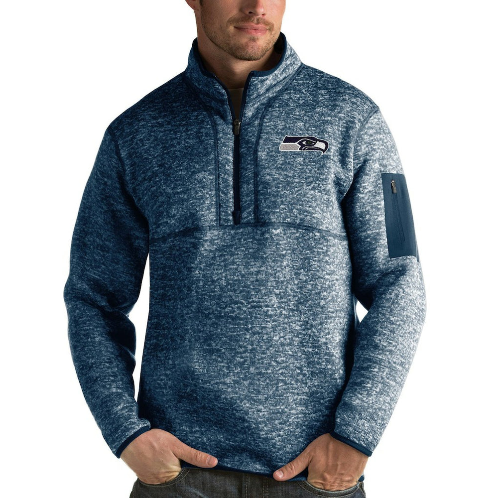 Antigua Fortune Quarter-Zip Pullover Jacket - Seattle Seahawks
