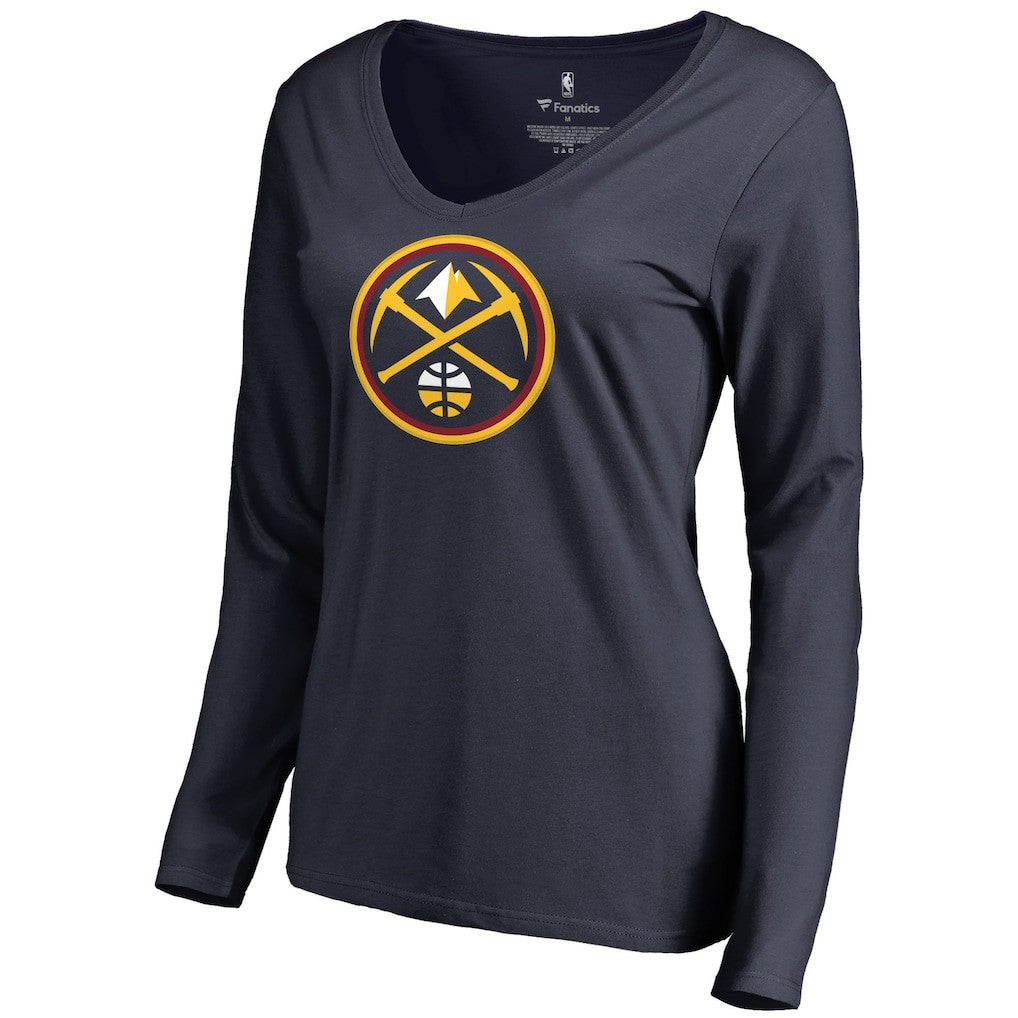 NBA Nikola Jokic Denver Nuggets Women's Team Backer Name & Number Long Sleeve V-Neck T-Shirt sale