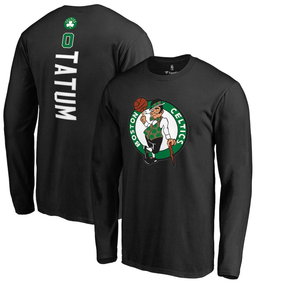 NBA Jayson Tatum Boston Celtics Team Backer Name & Number Long Sleeve T-Shirt