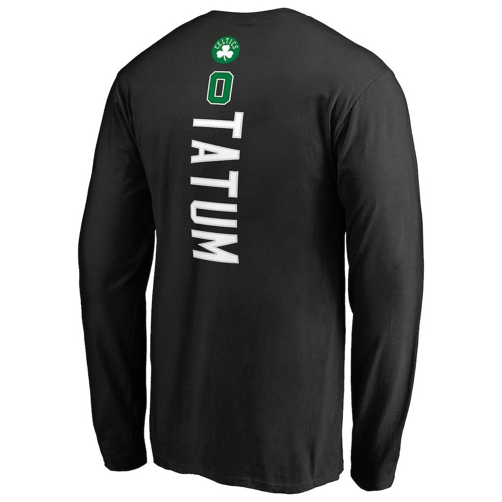NBA Jayson Tatum Boston Celtics Team Backer Name & Number Long Sleeve T-Shirt