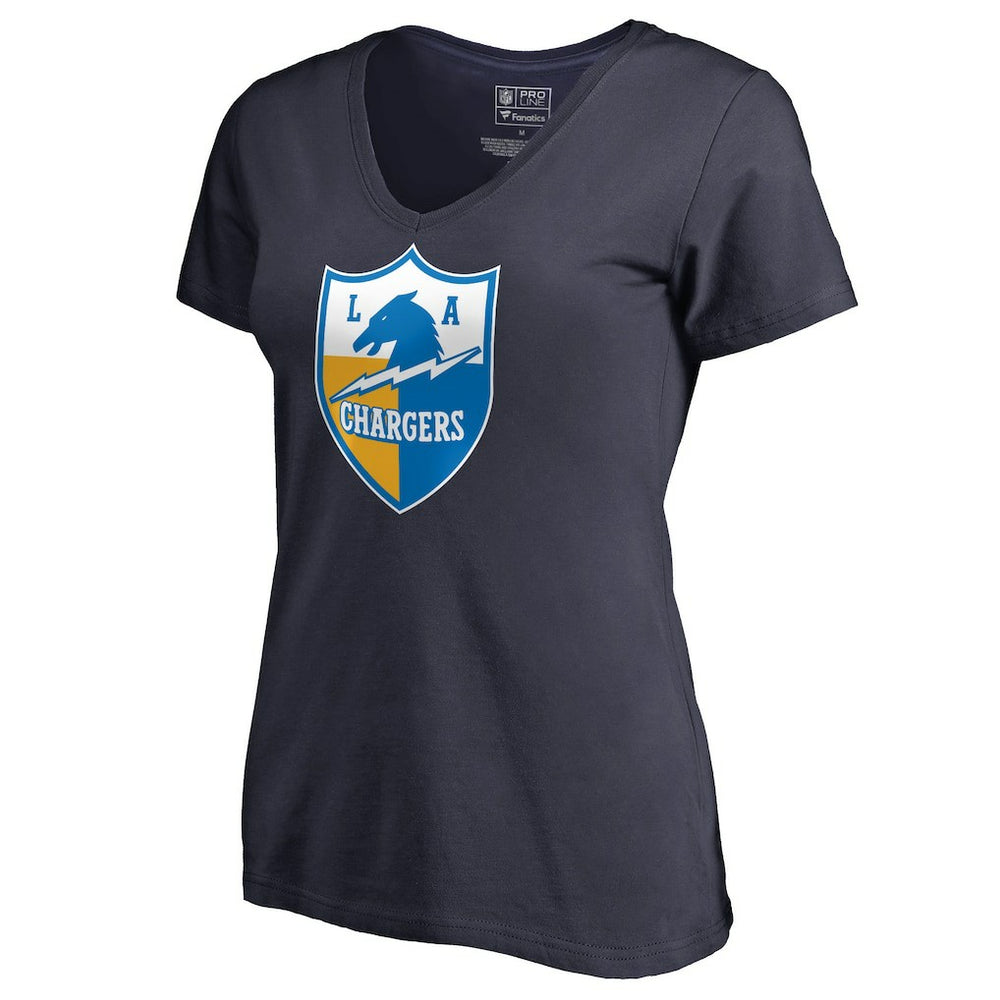 Women's Retro Shield Logo V-Neck T-Shirt - Los Angeles Chargers