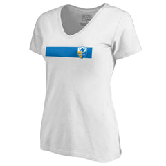 Women's Vintage Rugby Stripe V-Neck T-Shirt - Los Angeles Chargers