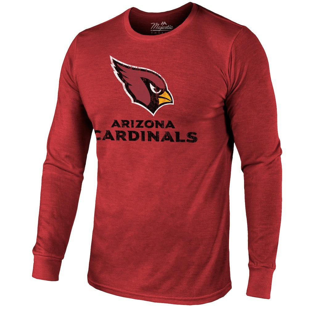 Majestic Threads Lockup Tri-Blend Long Sleeve T-Shirt - Arizona Cardinals
