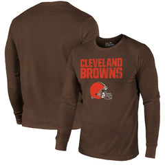 Majestic Threads Lockup Tri-Blend Long Sleeve T-Shirt - Cleveland Browns