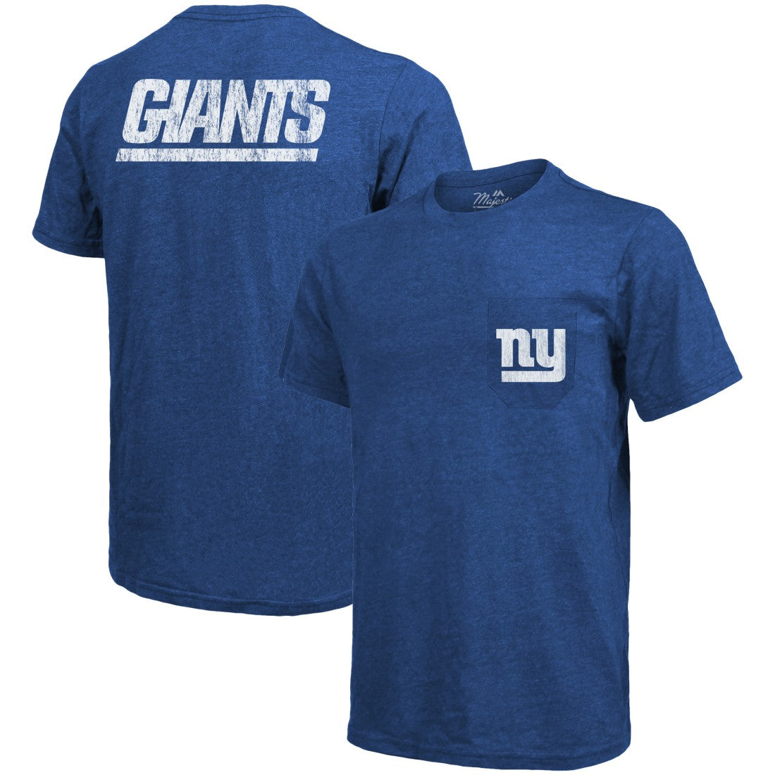 Majestic Threads Tri-Blend Pocket T-Shirt - New York Giants