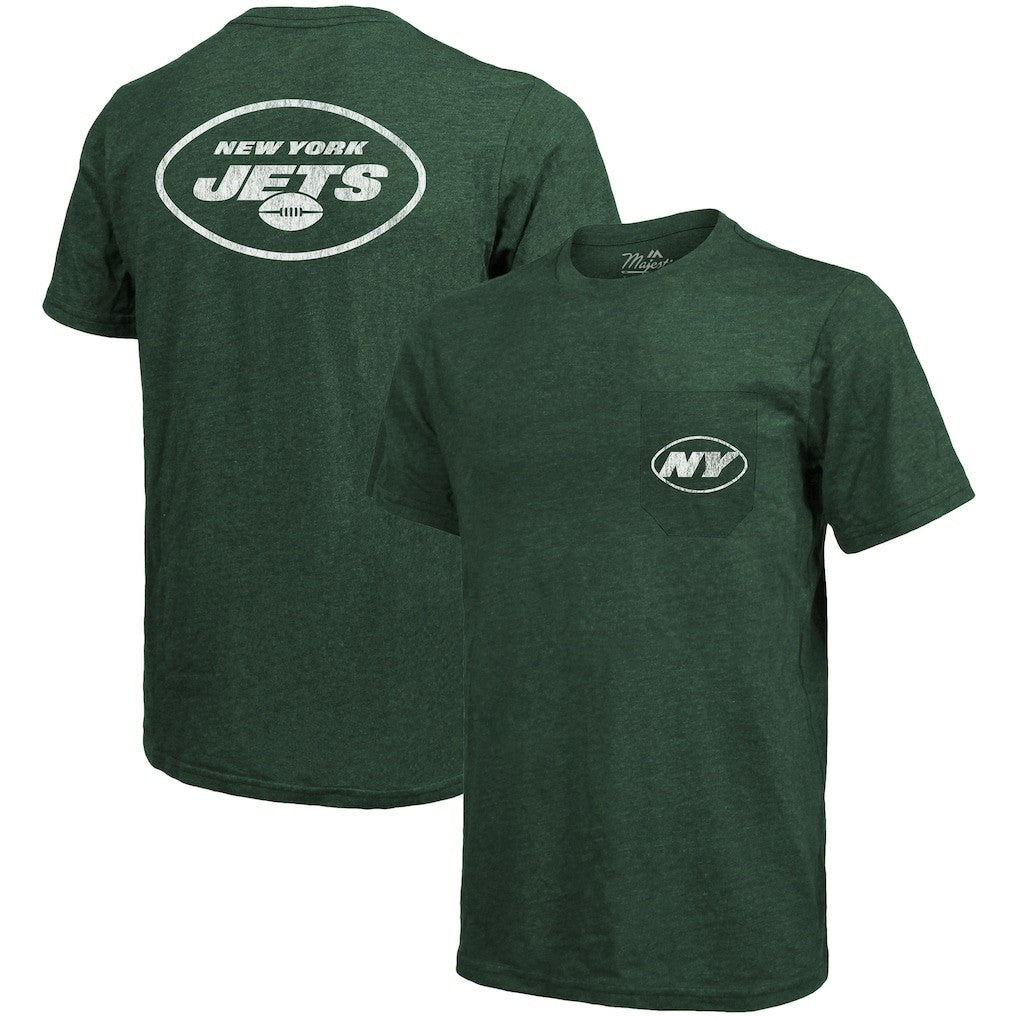 Majestic Threads Tri-Blend Pocket T-Shirt - New York Jets