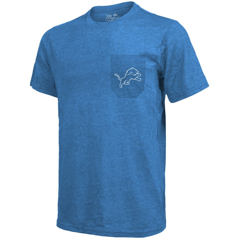 Majestic Threads Tri-Blend Pocket T-Shirt - Detroit Lions