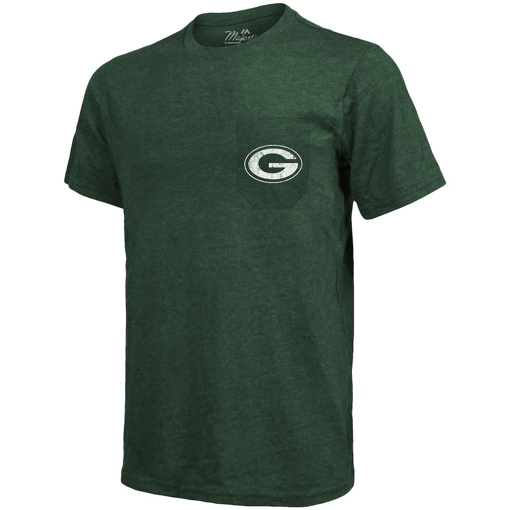 Majestic Threads Tri-Blend Pocket T-Shirt - Green Bay Packers