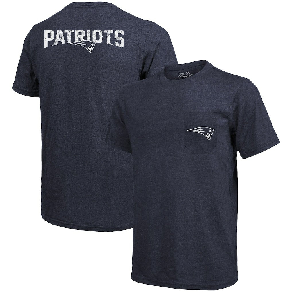 Majestic Threads Tri-Blend Pocket T-Shirt - New England Patriots