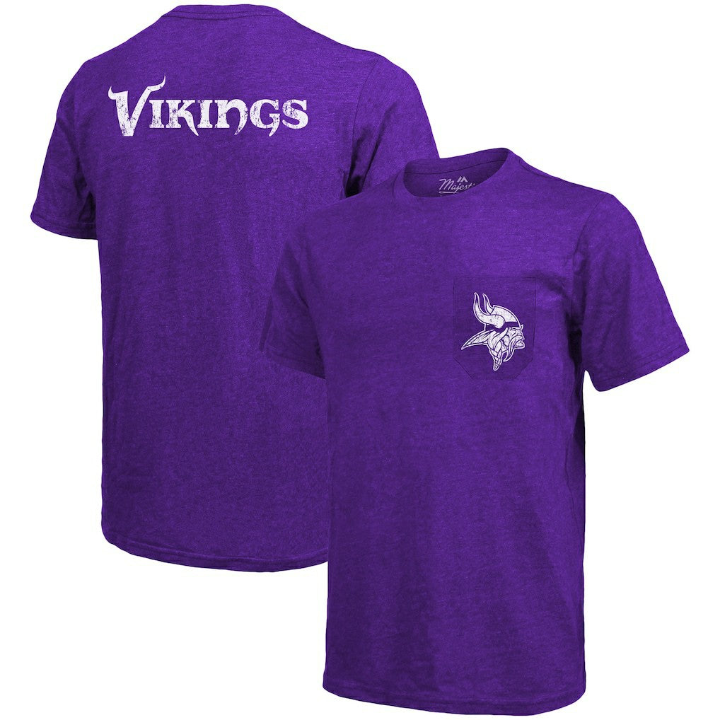 Majestic Threads Tri-Blend Pocket T-Shirt - Minnesota Vikings