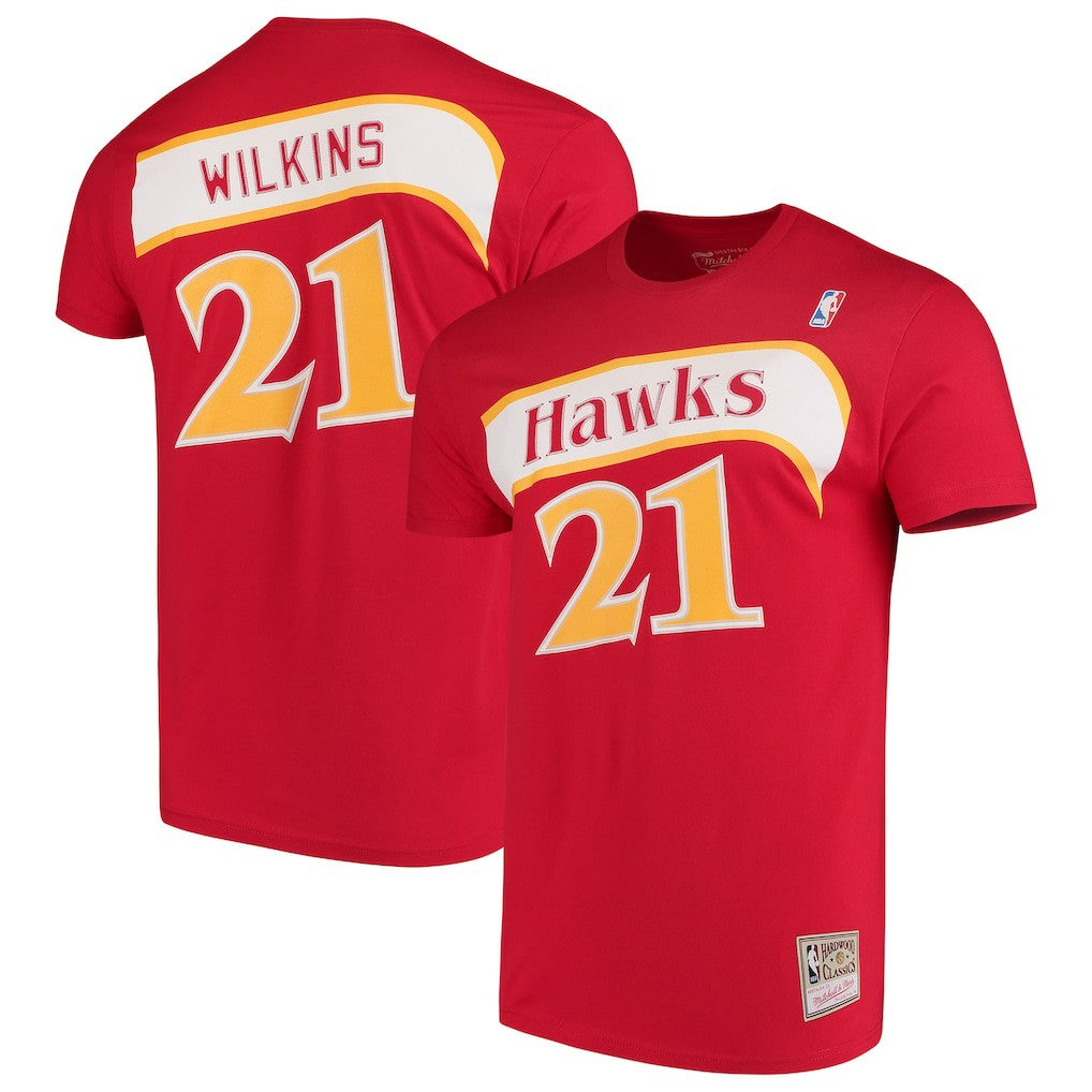 NBA Dominique Wilkins Atlanta Hawks Hardwood Classics Team Name & Number T-Shirt