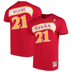 NBA Dominique Wilkins Atlanta Hawks Hardwood Classics Team Name & Number T-Shirt