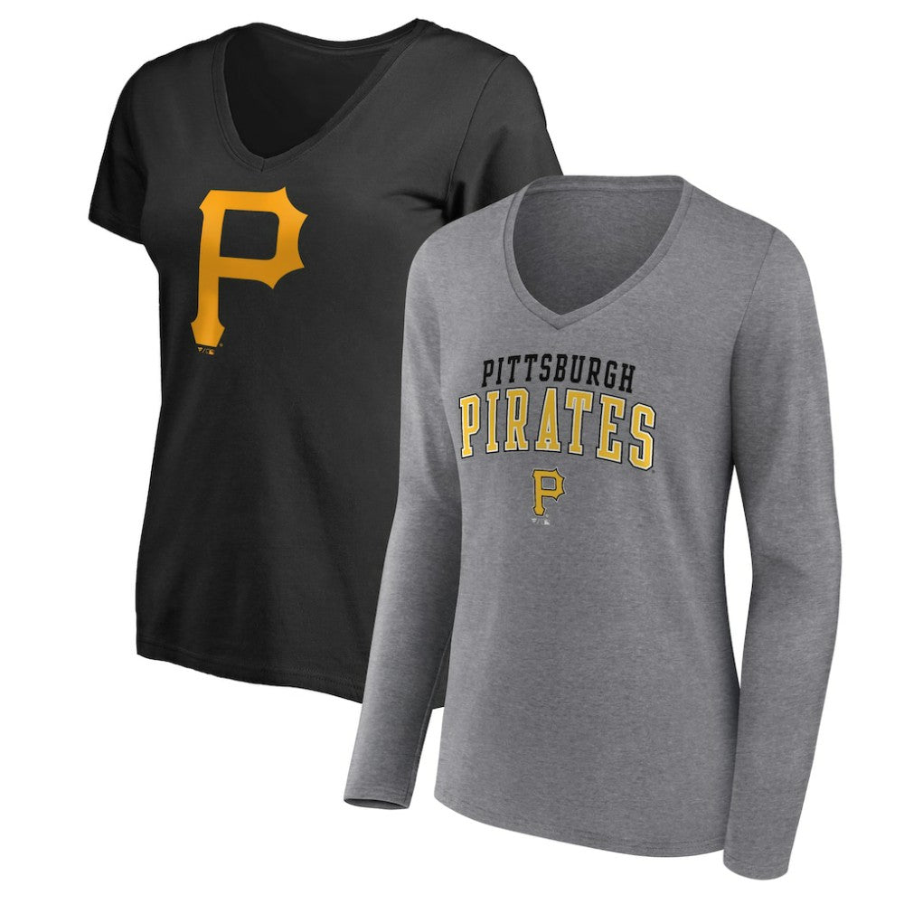 MLB Pittsburgh Pirates Fanatics Women's Short & Long Sleeve T-Shirt Combo Pack