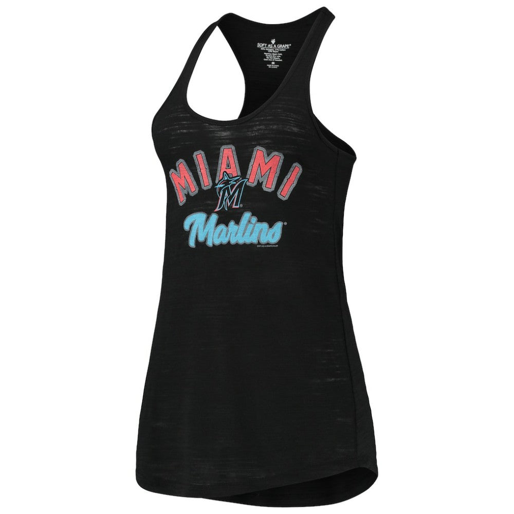 MLB Miami Marlins Soft as a Grape Women's Multi-Count Tri-Blend Tank Top