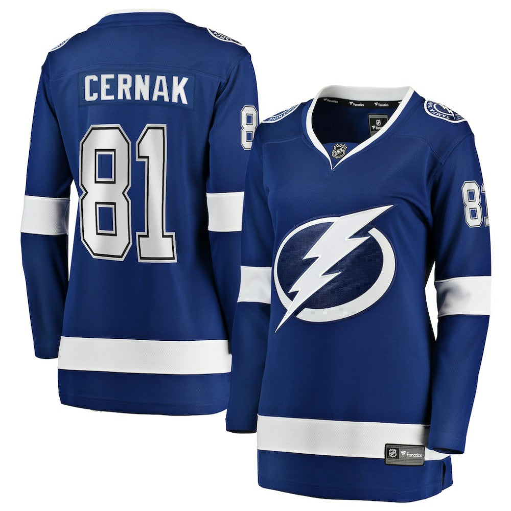 NHL Blue Erik Cernak Tampa Bay Lightning Fanatics Women's Home Breakaway Player Jersey