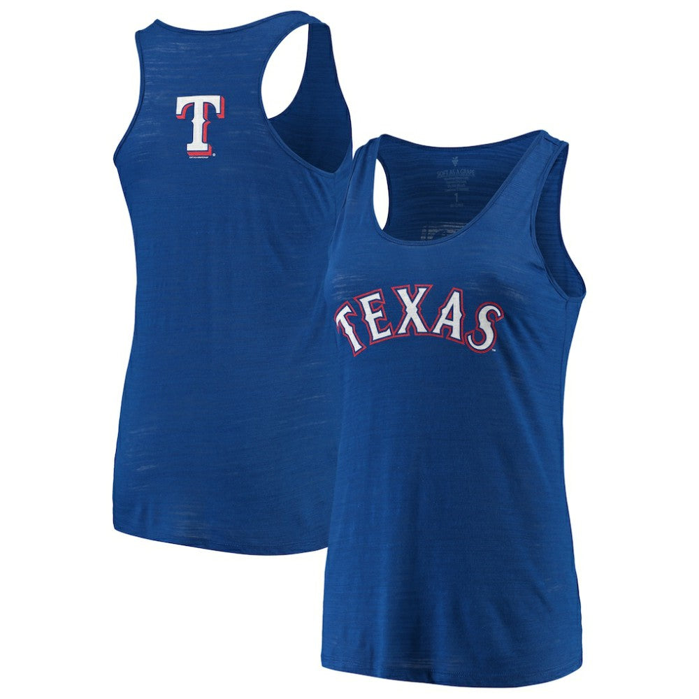 MLB Texas Rangers Soft as a Grape Women's Plus Size Swing for the Fences Racerback Tank Top