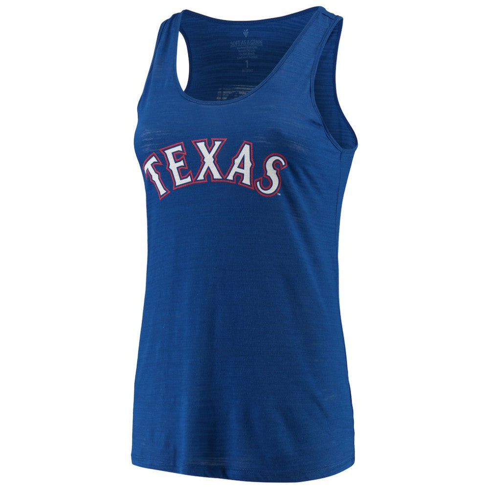MLB Texas Rangers Soft as a Grape Women's Plus Size Swing for the Fences Racerback Tank Top