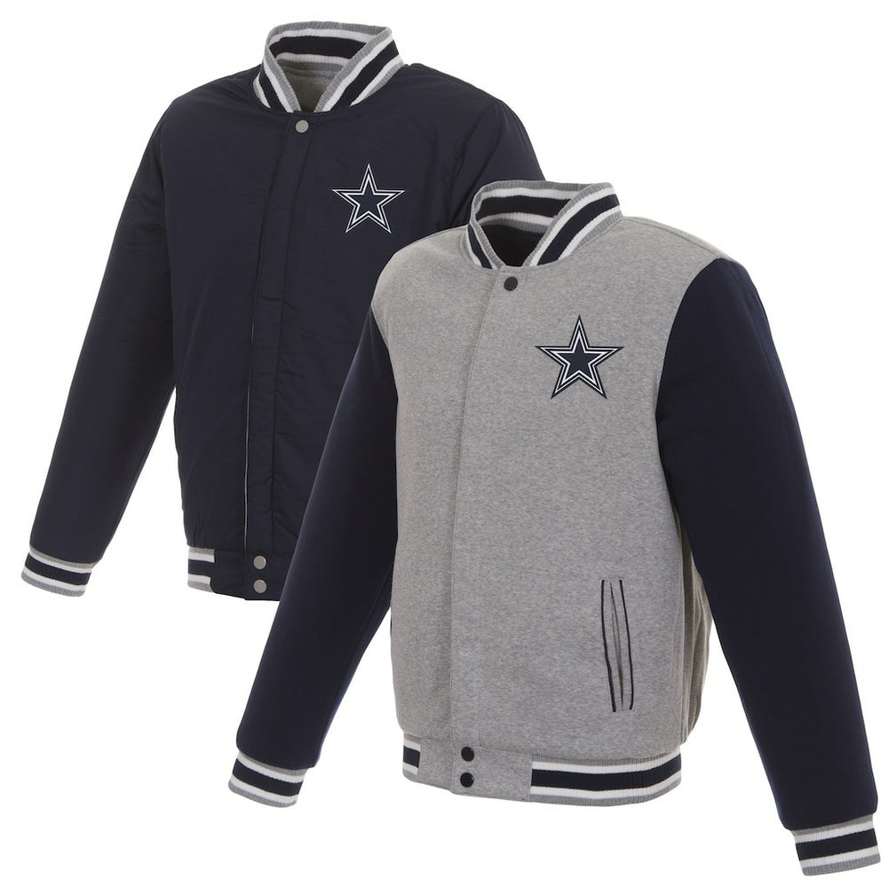 JH Design Reversible Two Tone Fleece Jacket - Dallas Cowboys