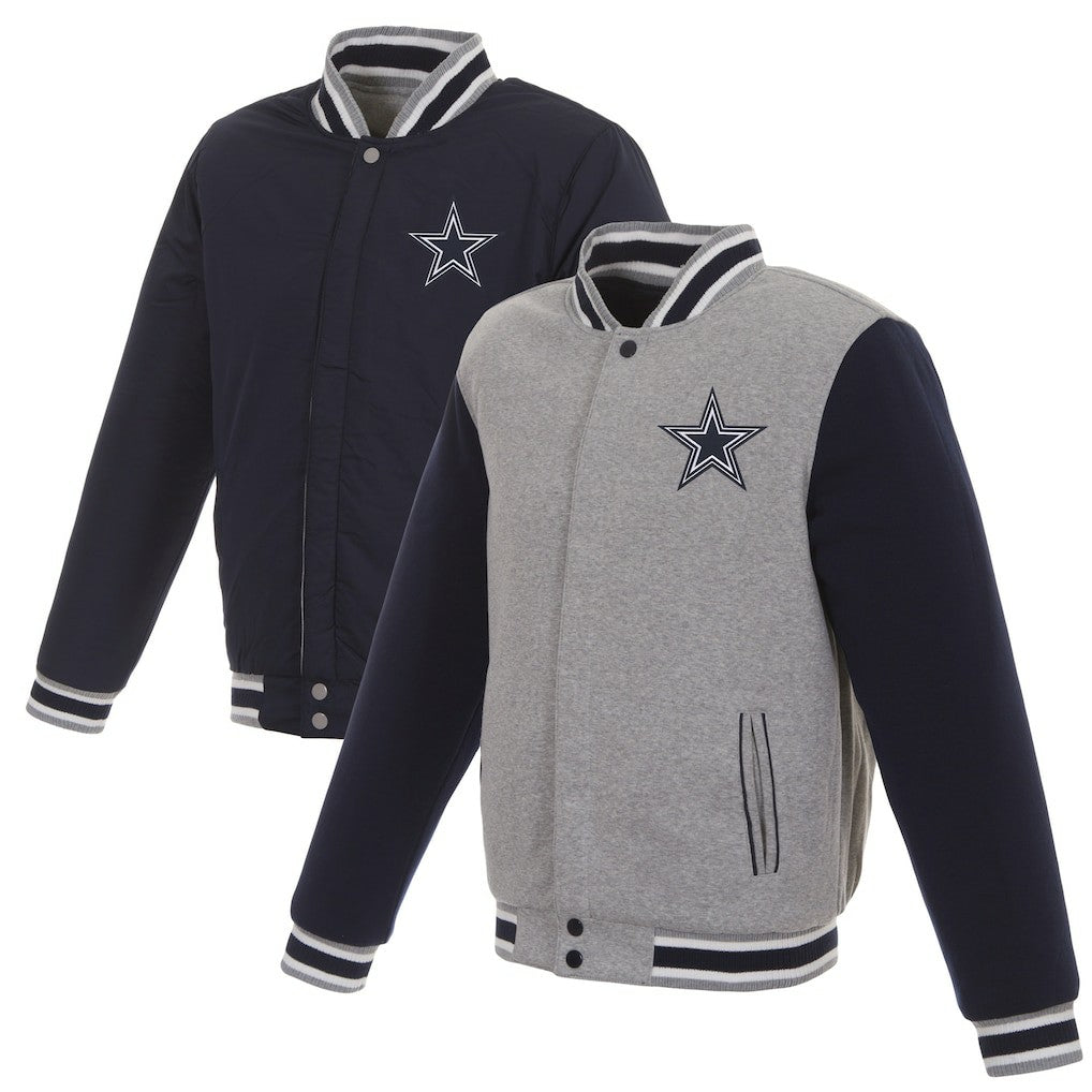 JH Design Reversible Two Tone Fleece Jacket - Dallas Cowboys
