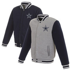 JH Design Reversible Two Tone Fleece Jacket - Dallas Cowboys
