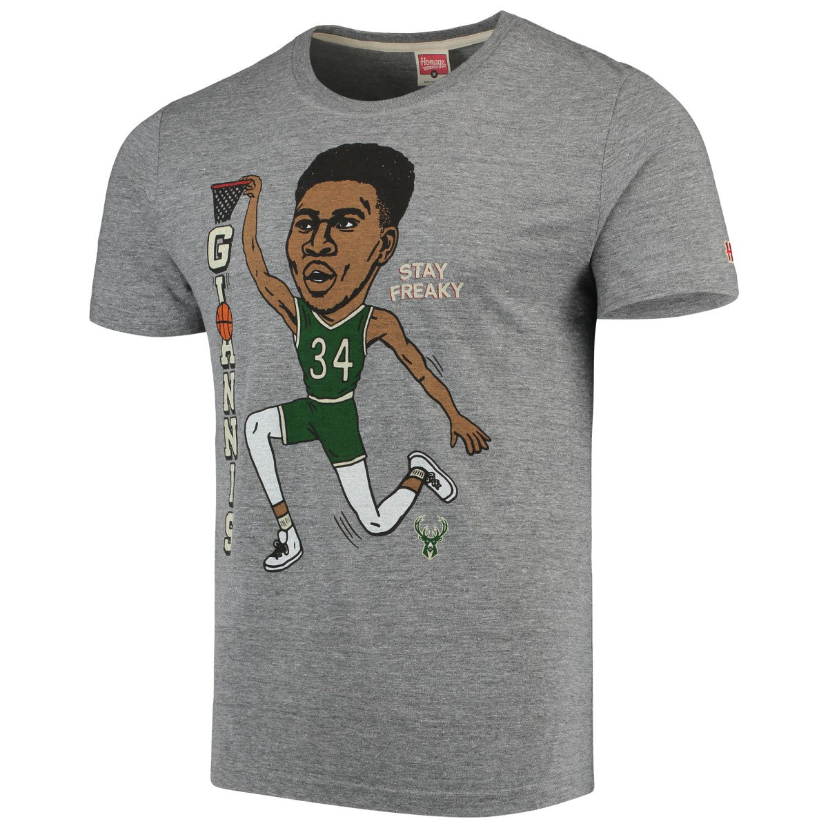 NBA Giannis Antetokounmpo Milwaukee Bucks Player Graphic Tri-Blend T-Shirt
