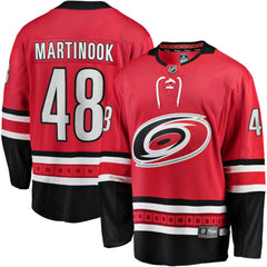 NHL Red Jordan Martinook Carolina Hurricanes Fanatics Alternate Breakaway Player Jersey