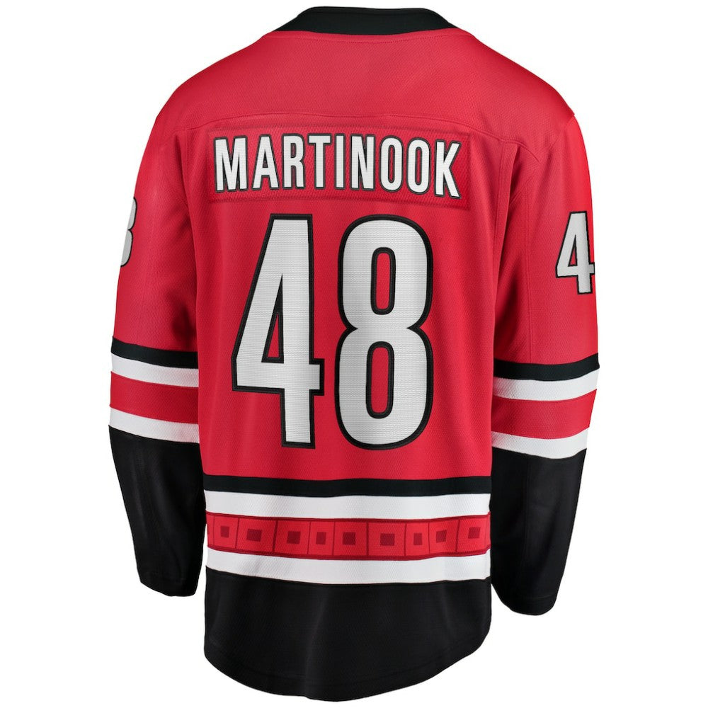 NHL Red Jordan Martinook Carolina Hurricanes Fanatics Alternate Breakaway Player Jersey