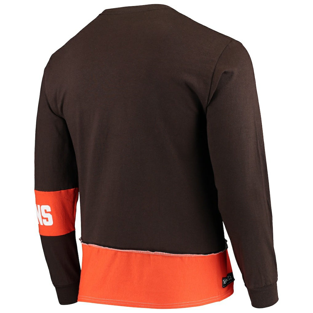 Refried Apparel Sustainable Upcycled Angle Long Sleeve T-Shirt - Cleveland Browns