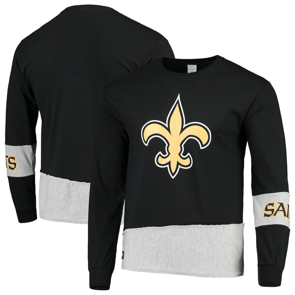 Refried Apparel Sustainable Upcycled Angle Long Sleeve T-Shirt - New Orleans Saints
