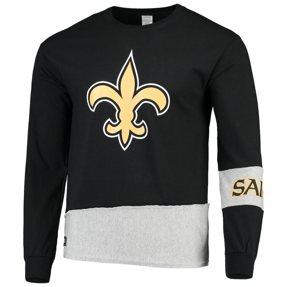 Refried Apparel Sustainable Upcycled Angle Long Sleeve T-Shirt - New Orleans Saints