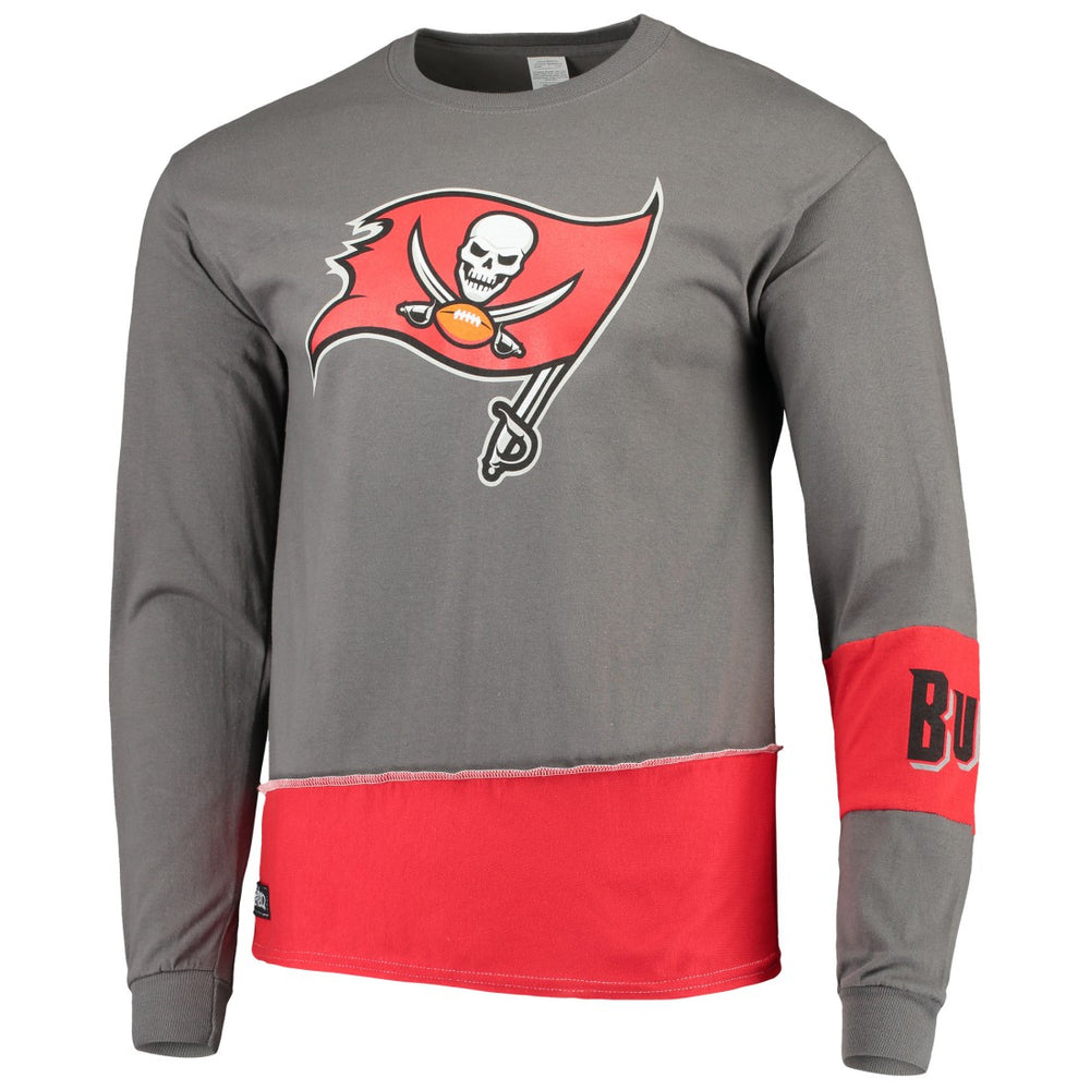 Refried Apparel Sustainable Upcycled Angle Long Sleeve T-Shirt - Tampa Bay Buccaneers
