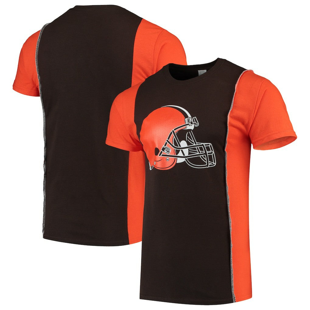 Refried Apparel Sustainable Upcycled Split T-Shirt - Cleveland Browns