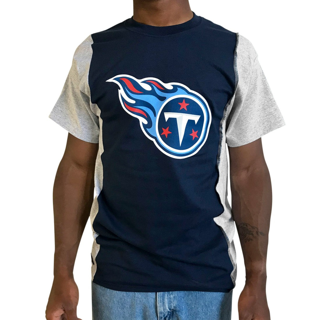 Refried Apparel Sustainable Upcycled Split T-Shirt - Tennessee Titans